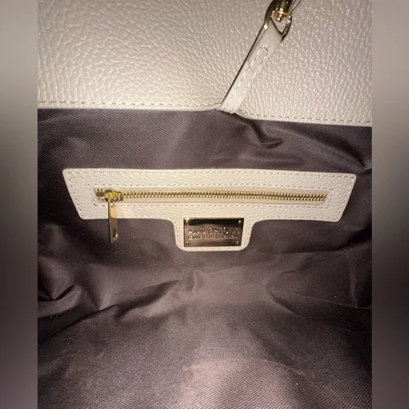 Viral Anna Paola Italian SUEDE & LEATHER Cappuccino Satchel NWT - Picture 8 of 11